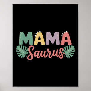 Póster Mamá Saurus Mamá Papá Dinosaurio Partida Familiar