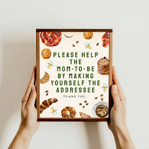 Póster Mamá Se Dirigirá A Baby Shower Pastries