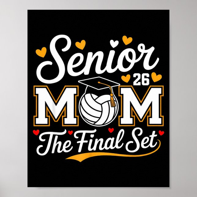Póster Mamá senior clase 2026 voleibol el set final (Frente)