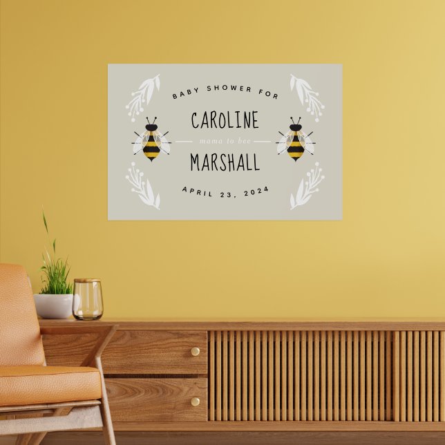 Póster Mamá será Poster neutral de Rótulo de Baby Shower (Salón 2)