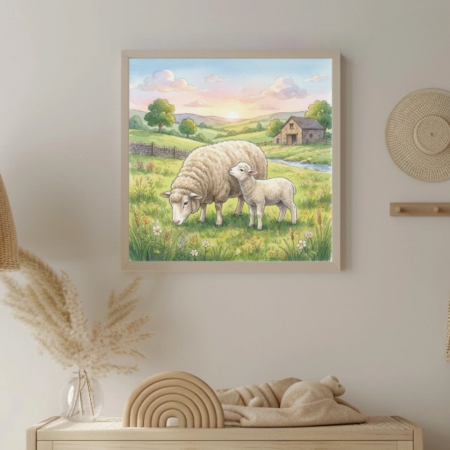 Póster Mama Sheep and Lamb Nursery (Subido por el creador)