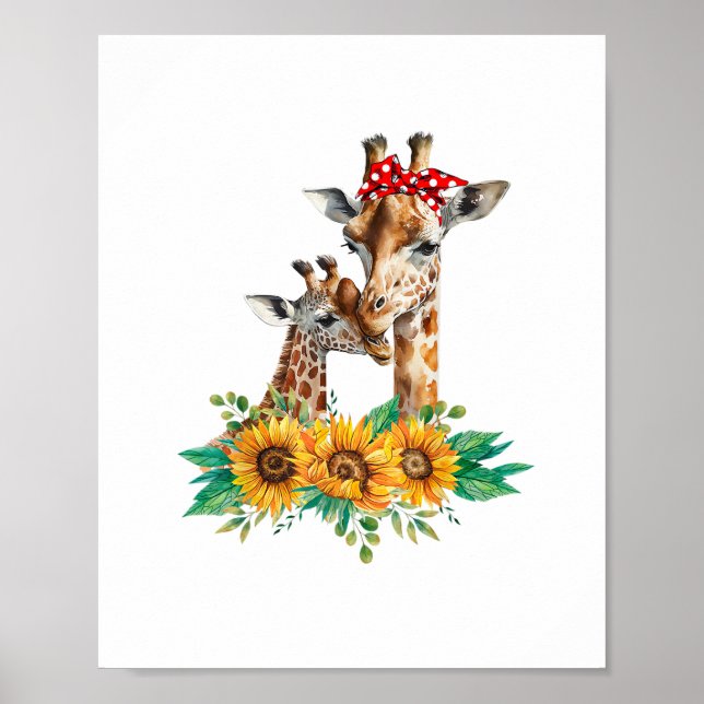 Póster Mamá Sunflower Safari África Animales niños aburre (Frente)