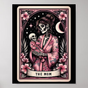 Póster Mamá Tarot Día de la Madre Skeleton Rosa B