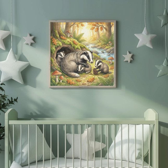 Póster Mama Tejón y sus Bebés Guardería (Subido por el creador)