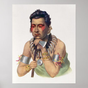 Póster Mamá-Tener-Ka joven, jefe del Iowas
