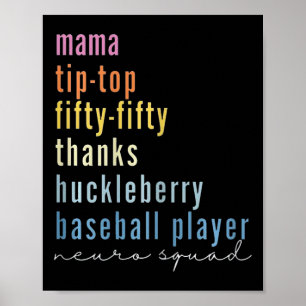 Póster Mama Tip Top Fifty Gracias Huckleberry Baseball Pl