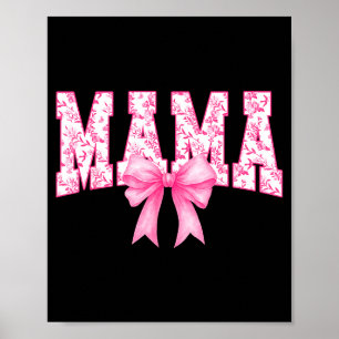 Póster Mama toile floral rosa lazo coqueto de acuarela