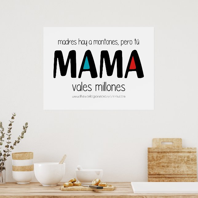 Póster Mama vales millones (Cocina)