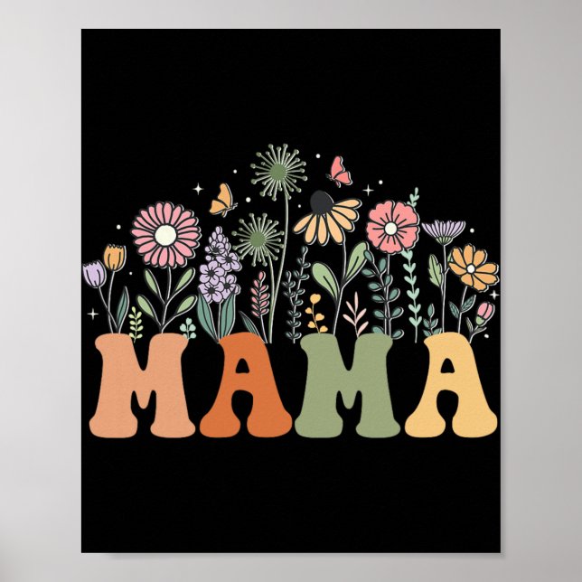 Póster Mama Wildflower Floral Birthday Baby Shower New Ma (Frente)