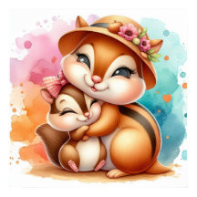 Mamá y bebé Chipmunk