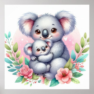 Póster Mamá y bebé koala