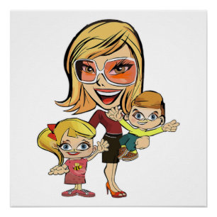PÓSTER MAMÁ Y NIÑOS
