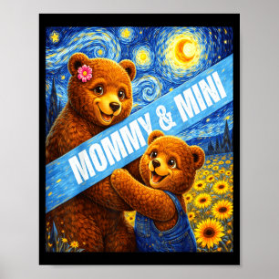 Póster Mamá y oso lindo miniatura coincidiendo con el día