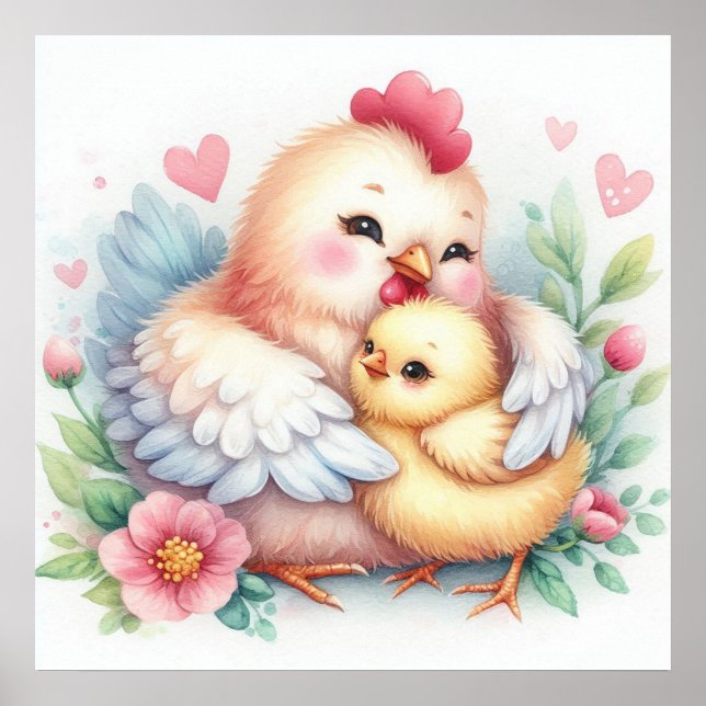 Póster Mamá y pollito (Frente)