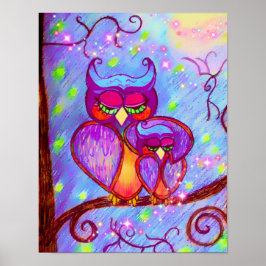 Póster Mamá y Poster de Lechuza Bebé por Carol Zeock