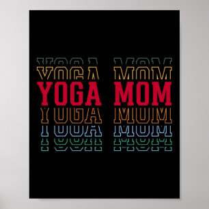 Póster Mamá Yoga Divertido Texto en Capas Madre Mamá Entr