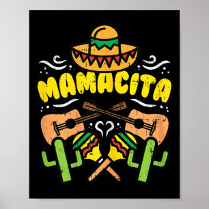Póster Mamacita Sombrero Cinco De Mayo Fiesta Hombres Mex