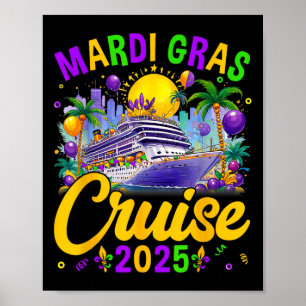 Póster Mamáes de crucero familiar Mardi Gras Carnival Cru