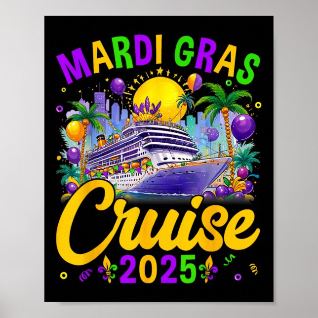 Póster Mamáes de crucero familiar Mardi Gras Carnival Cru (Frente)