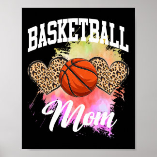 Póster Mamáes de la madre del leopardo del baloncesto Hea