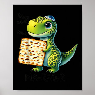 Póster Mamáes de Pover Maror rugen Dinosaur Funny Pesach