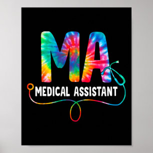 Póster Mamáes de tinte médico Enfermera estetoscópica Mam