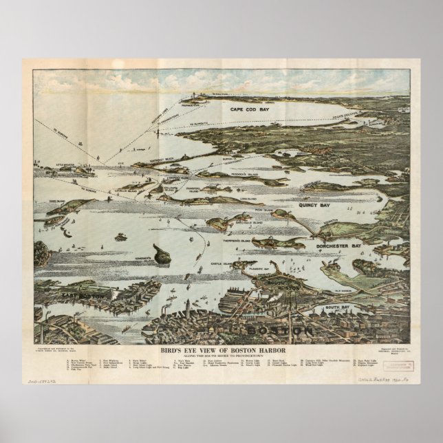 Póster Mamáes Panorámicas de la  del Puerto de Boston 192 (Frente)