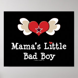Póster Mama's Little Bad Boy Funny Baby Kids Poster