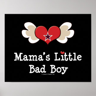 Póster Mama's Little Bad Boy Funny Baby Kids Poster