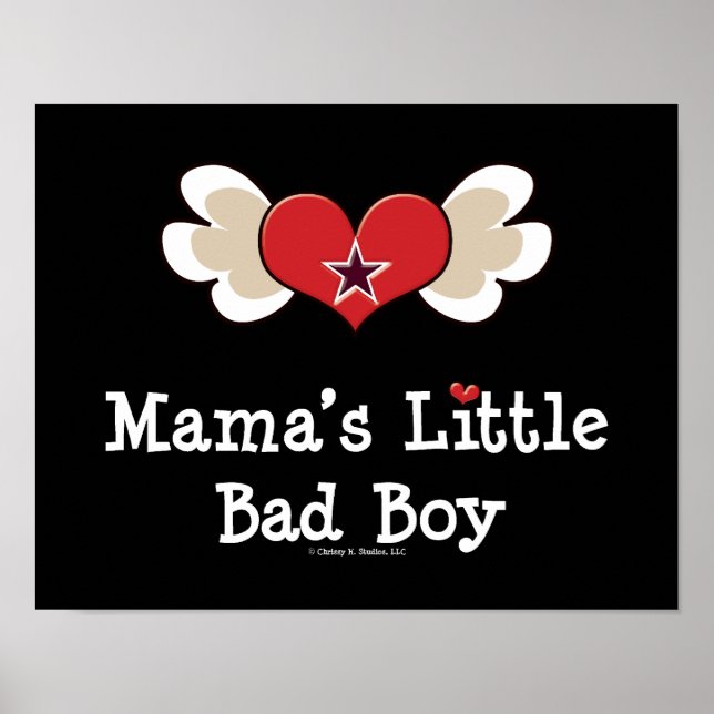 Póster Mama's Little Bad Boy Funny Baby Kids Poster (Frente)