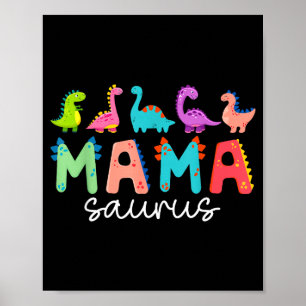 Póster Mamasaurio t rex dinosaur mamá saurio día de la ma