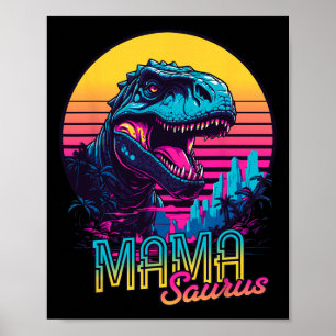 Póster Mamasaurus Funny Dinosaur Mama Saurus Trex Mom Mot
