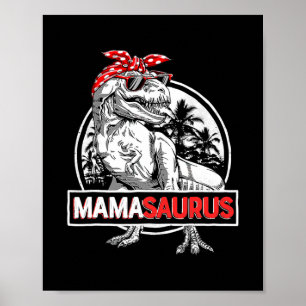 Póster Mamasaurus T Rex Dinosaur Funny Mama Saurus