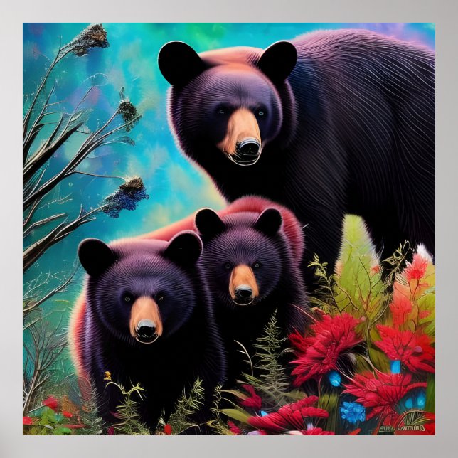 Póster Mami Bear y Cubs (Frente)