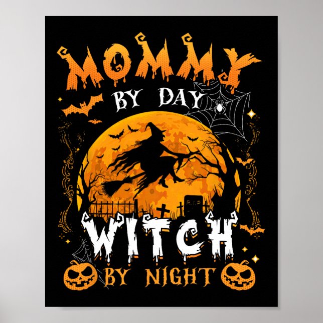 Póster Mami By Day Witch By Night Fun Family Halloween C (Frente)