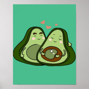 Póster Mami de aguacate   Familia Cuta   Mami y bebé