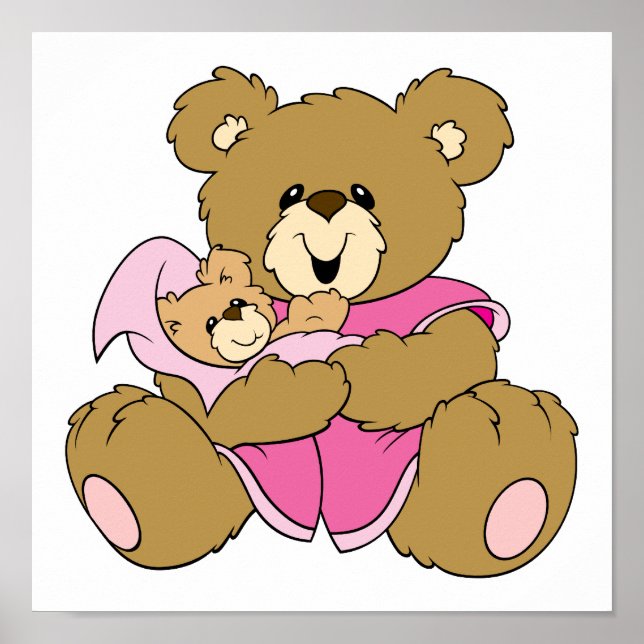 Póster Mami y la niña de oso (Frente)