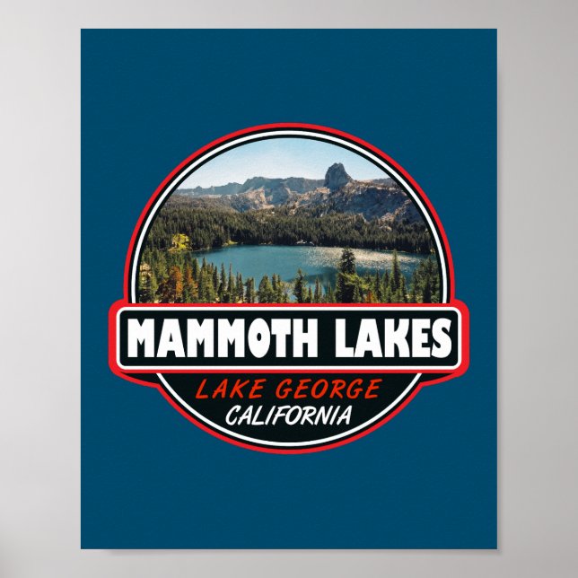 Póster Mammoth Lakes California Travel Emblem (Frente)