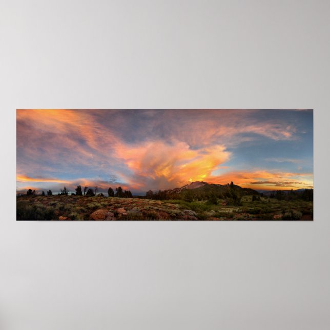 Póster Mammoth Mountain Sunset de la Cumbre de Minaret (Frente)