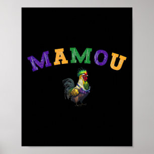 Póster Mamou Mardi Gras Chicken