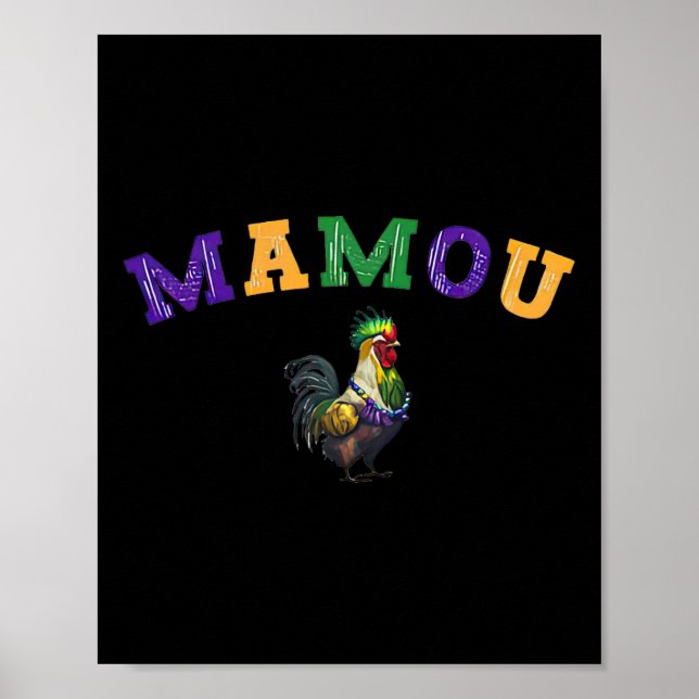 Póster Mamou Mardi Gras Chicken (Frente)