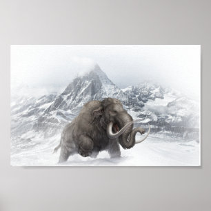 Póster Mamut lúgubre Edad de hielo animal prehistórico