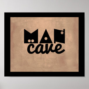 Póster man cave cita poster texto en negrita sepia angust