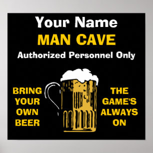 Póster Man Cave Poster AGREGAR SU NOMBRE