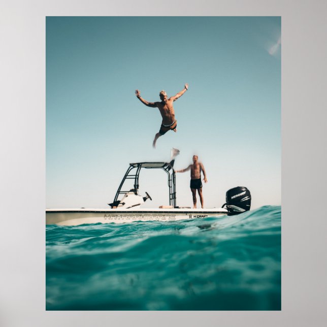 Póster Man diving on pool (Frente)