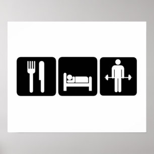 Póster Man Eat Sleep Lift Weights