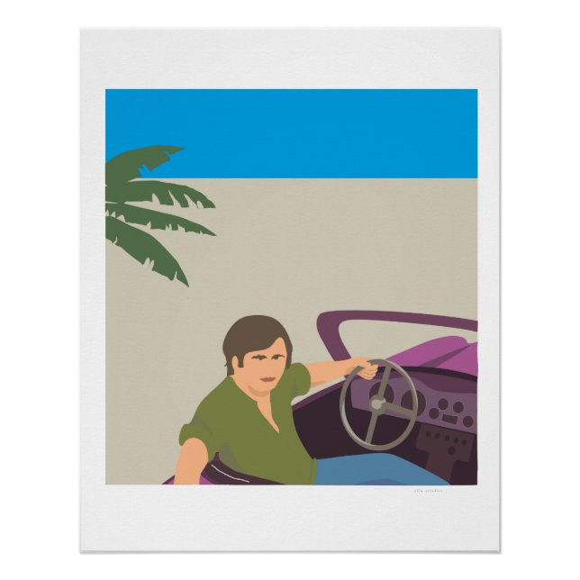 poster man in sports car (Anverso)