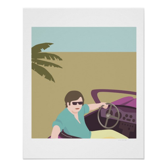 Póster man in sportwagen met zonnebril (Anverso)