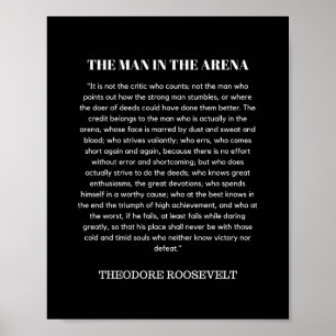 Póster Man In The Arena Theodore Roosevelt