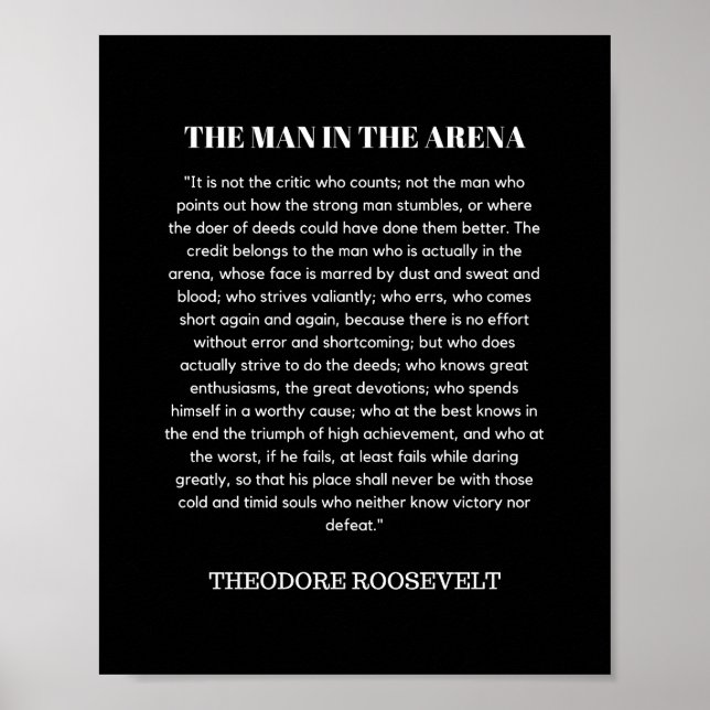 Póster Man In The Arena Theodore Roosevelt (Frente)